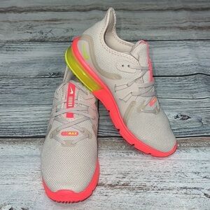 Women’s Nike Air Max Sequent 3 'Light Bone/Volt-Hot Punch Size-6.5 (908993-018)